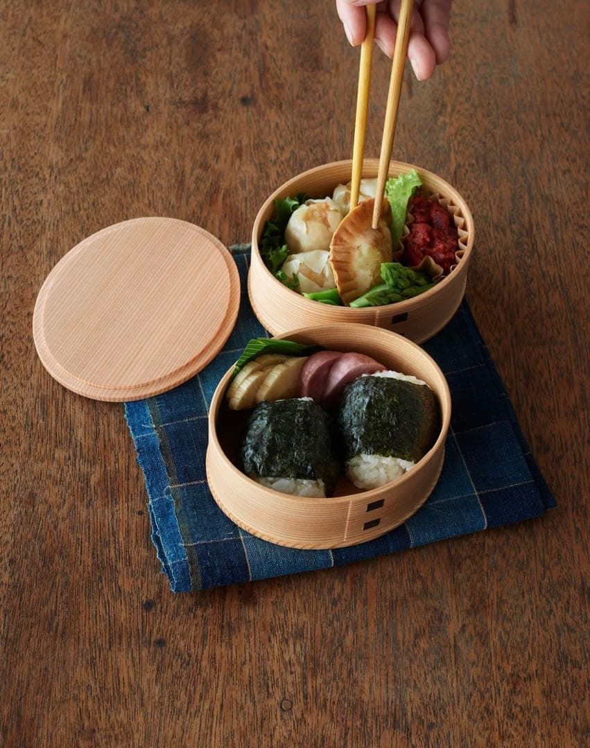 【新品】大倉工芸 木製二段式曲げわっぱ弁当箱