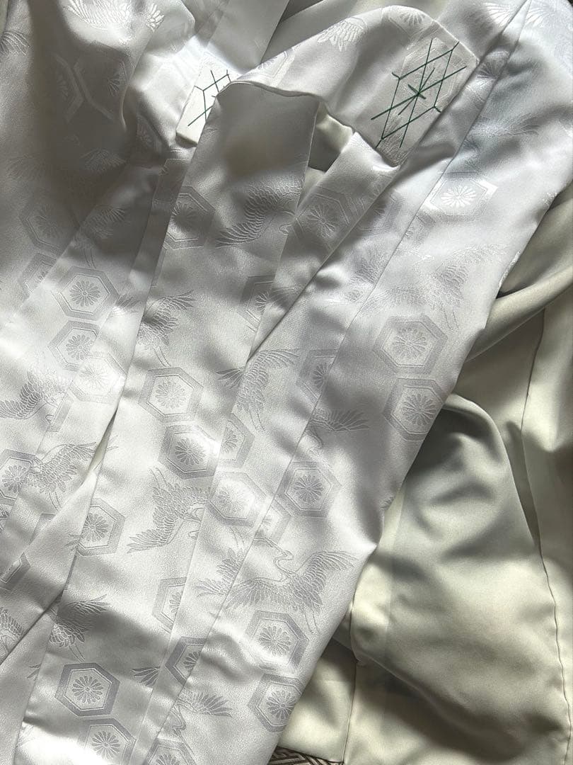 高級お宮参り着 男の子　日本製「鷹と龍」模様　産着 初着　絹