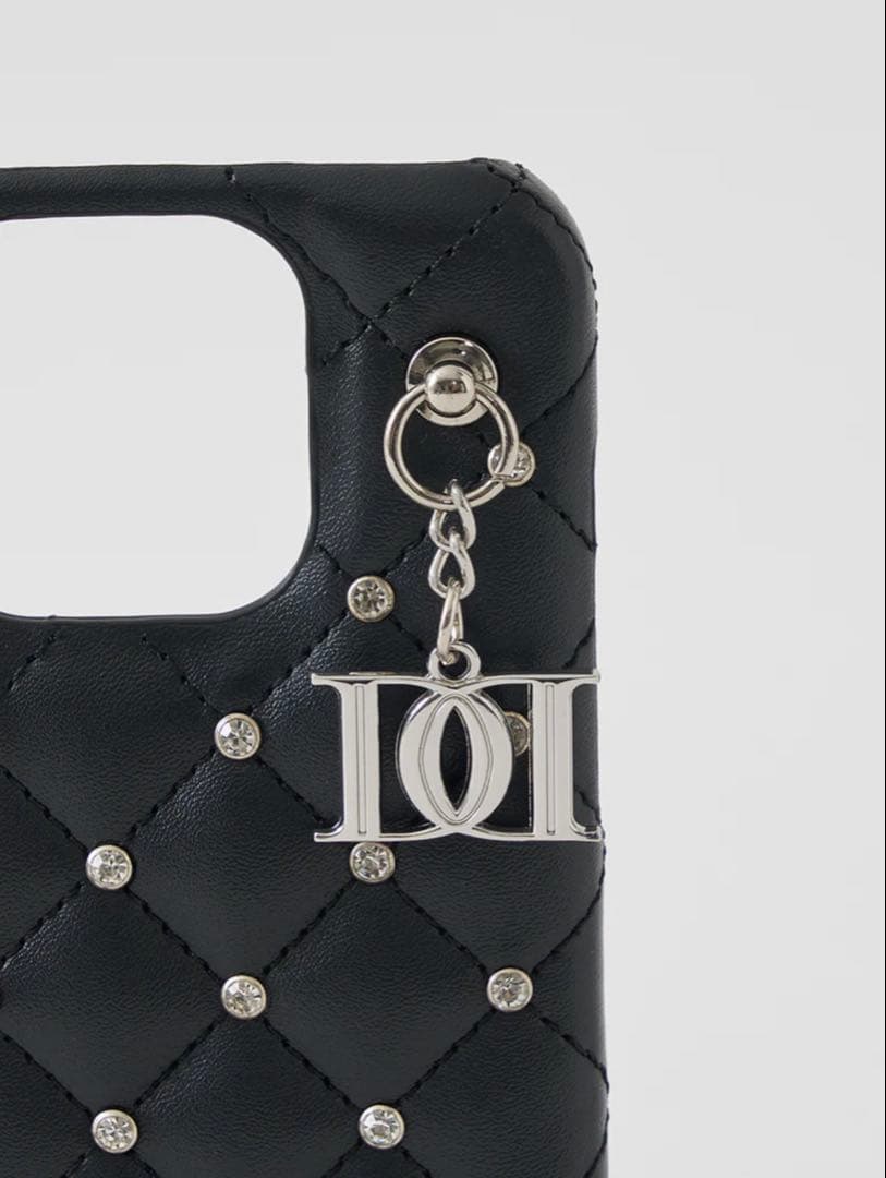 キルティングビジューDDチャームiPhoneケース