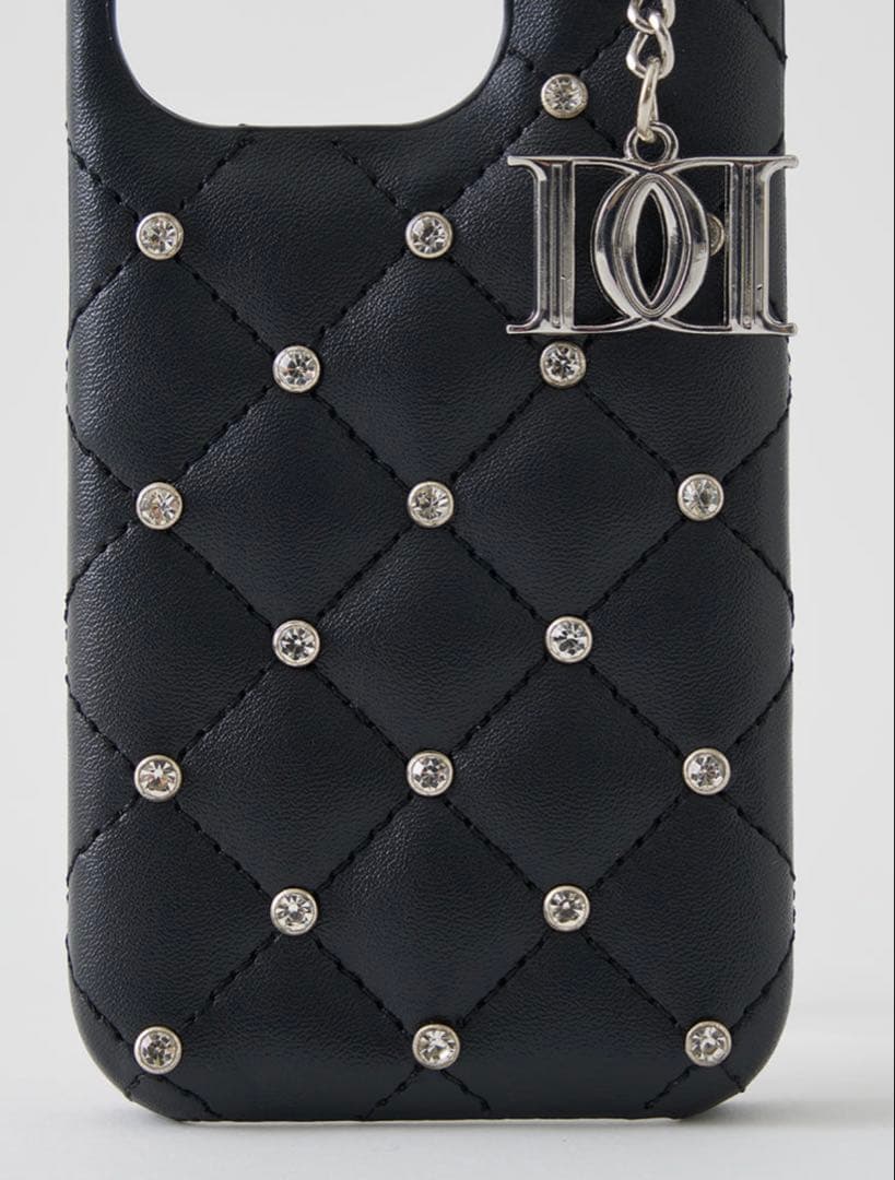 キルティングビジューDDチャームiPhoneケース