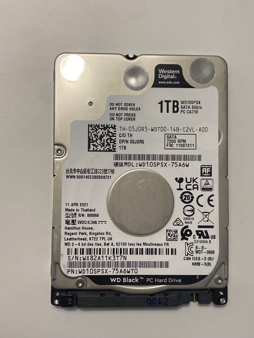 外付けハードディスク・ドライブ WD Black 1TB HDD 6Gb/s mix 13TB (1TBx13)