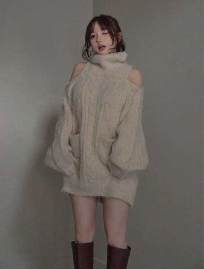 andmary ♡ Allyn cable knit dress