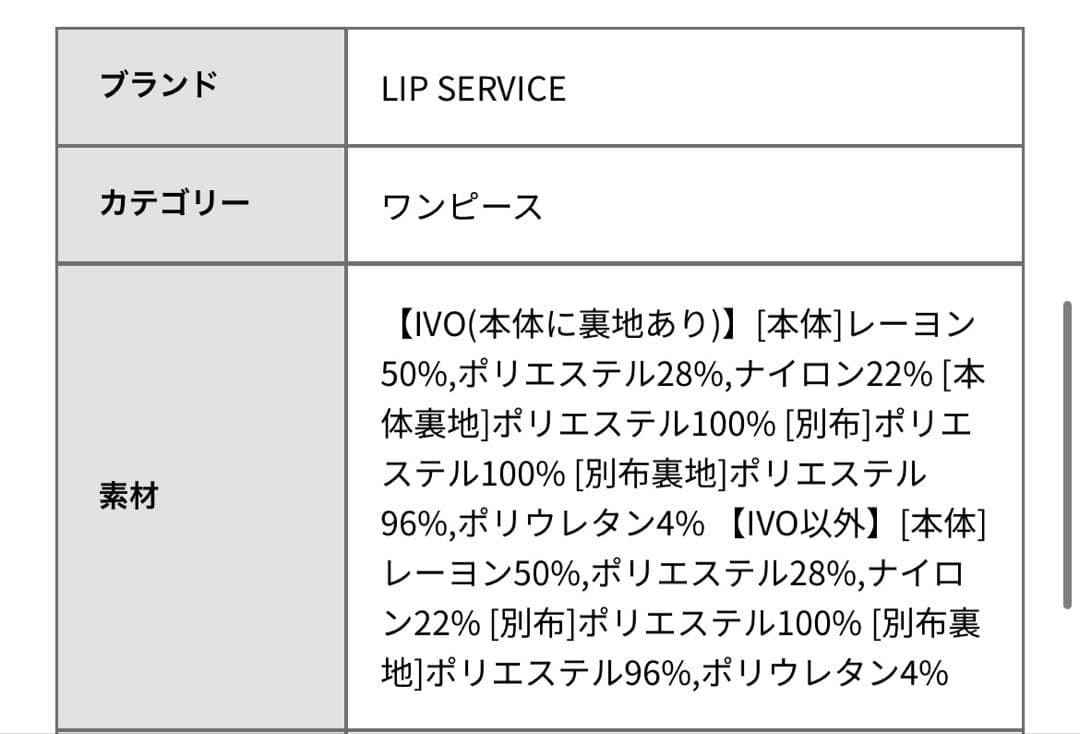 LIP SERVICE リップサービス ワンピース