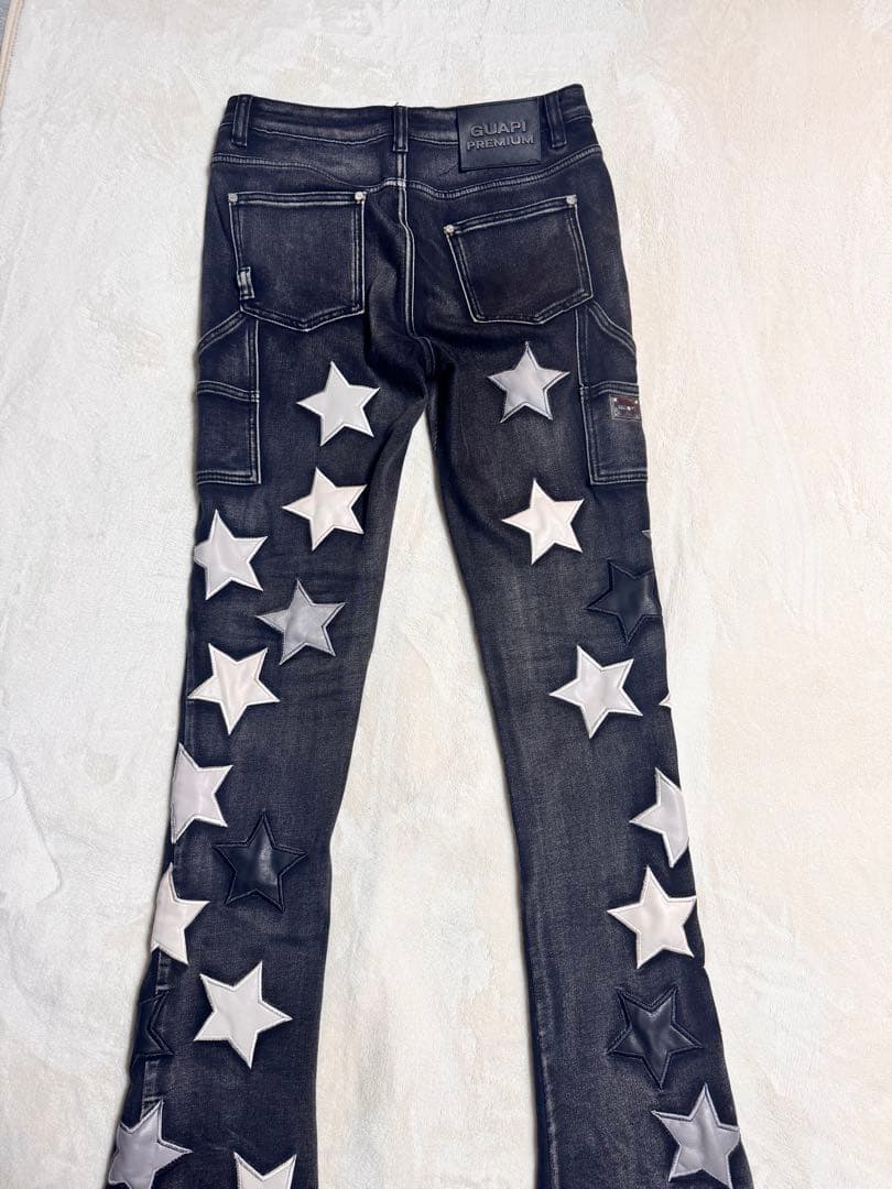ラ*ネ様 GUAPI スターパッチ　32インチ　フレアデニムパンツ US dri