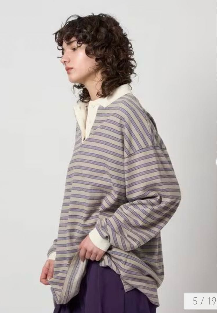 25AW 最新6 ROKU コットン ボーダー ラガー トップス シャツ ポロ