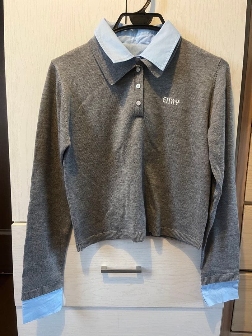 eimy istoire ダブルカラーデザインニット　エイミー