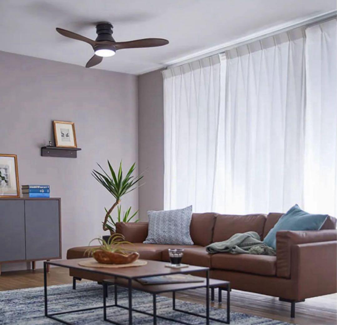 新品!LOWYA シーリングファンライトニュージャバリア2 ブラック/ブラウン