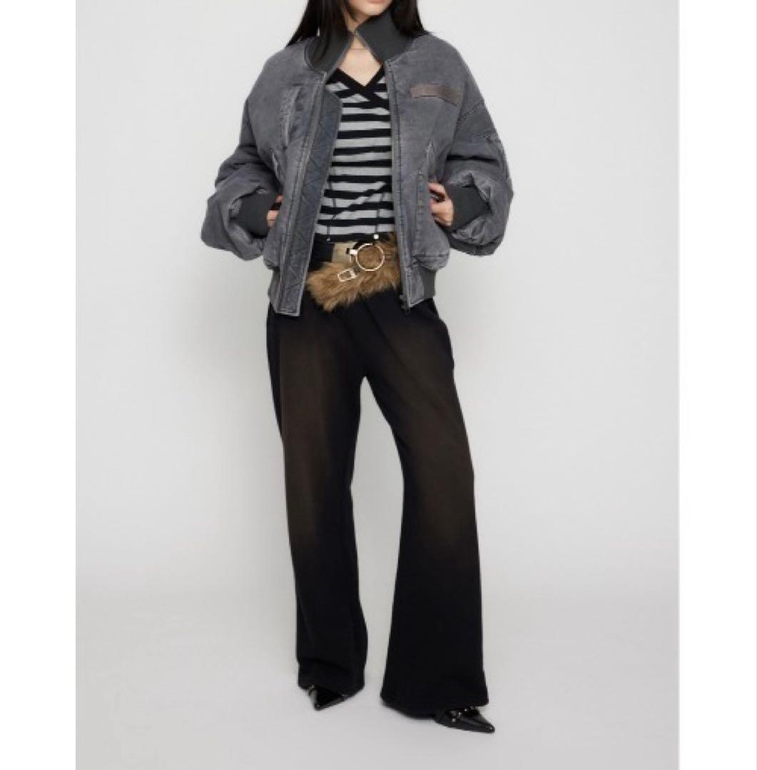 laguagem グレー デニム ボンバージャケット