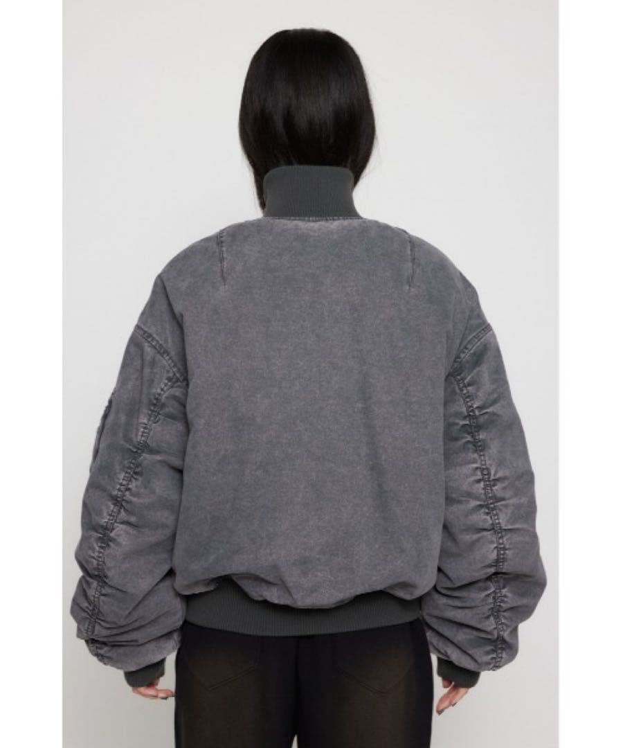 laguagem グレー デニム ボンバージャケット