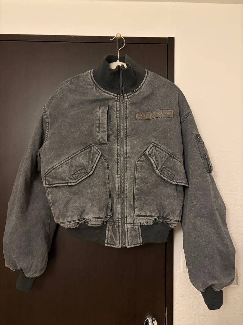 laguagem グレー デニム ボンバージャケット