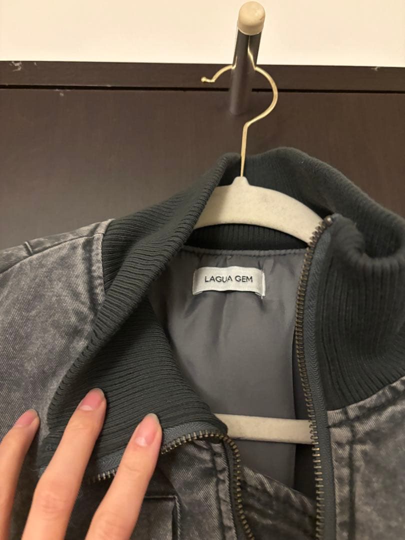 laguagem グレー デニム ボンバージャケット