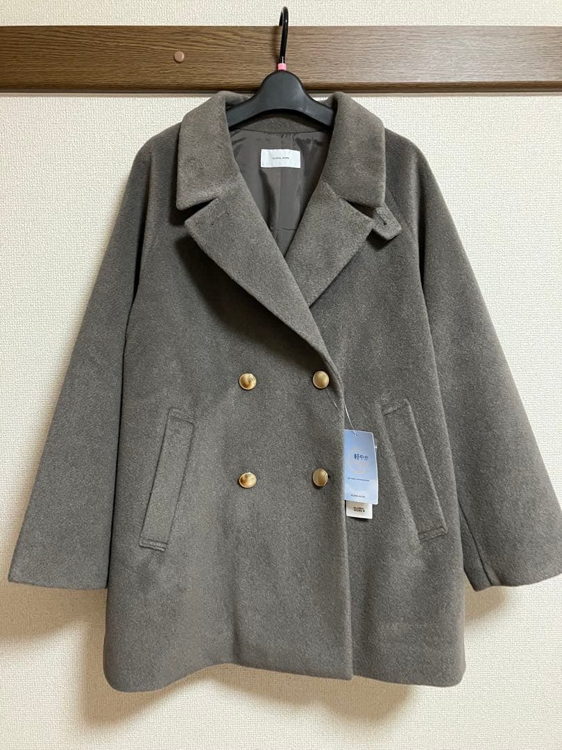 【タグ付】GLOBAL WORK 軽やかストレッチ襟2WAYミドルコートMサイズ