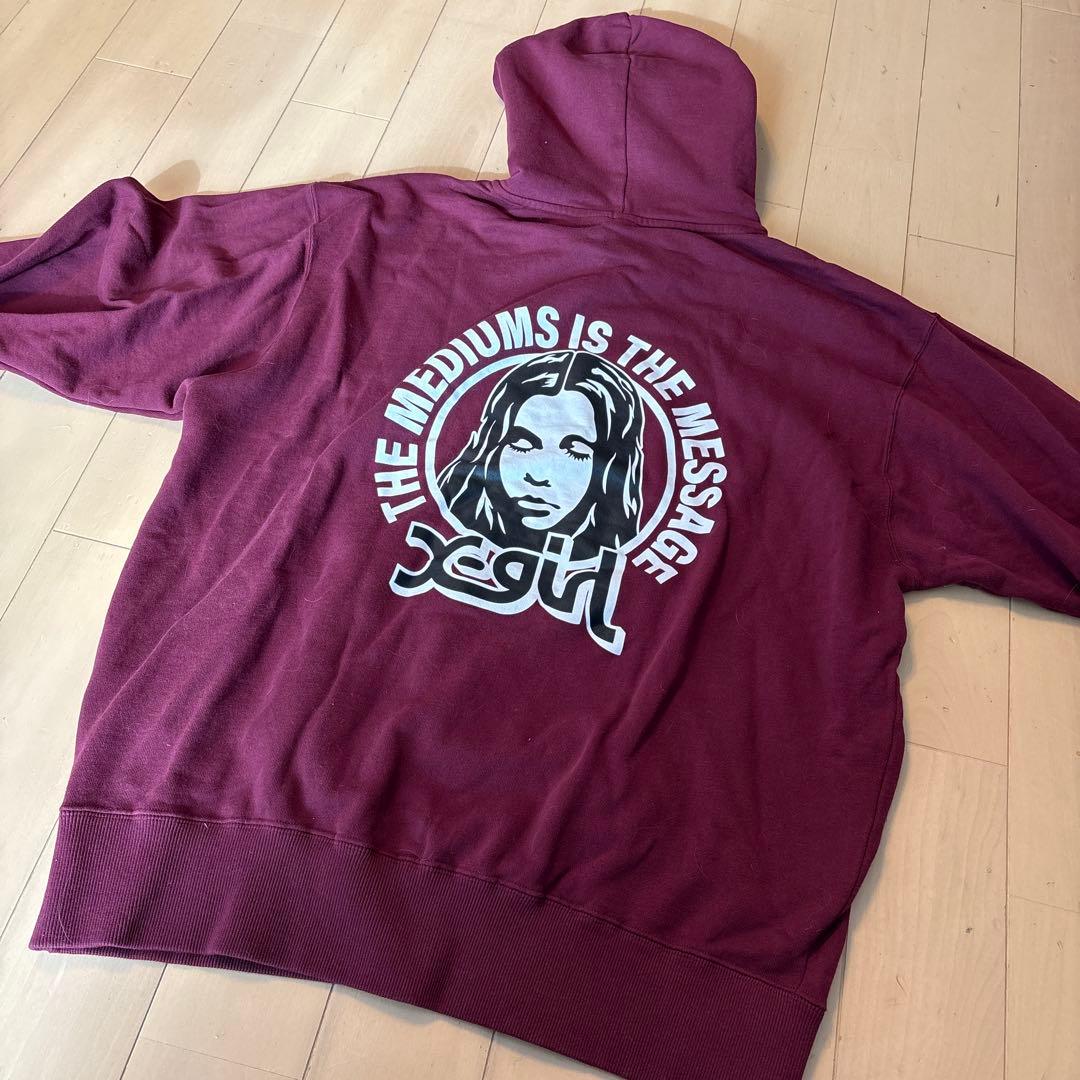 Xgirl ワインレッドパーカー ロンT2枚セット