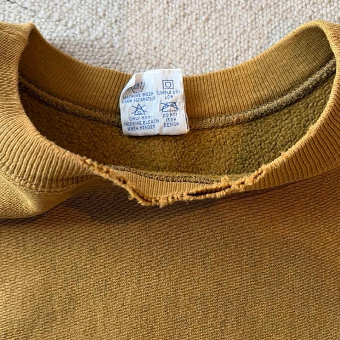 チャンピオン　リバースウィーブ　90s アメリカ製　マスタード　L 目付き