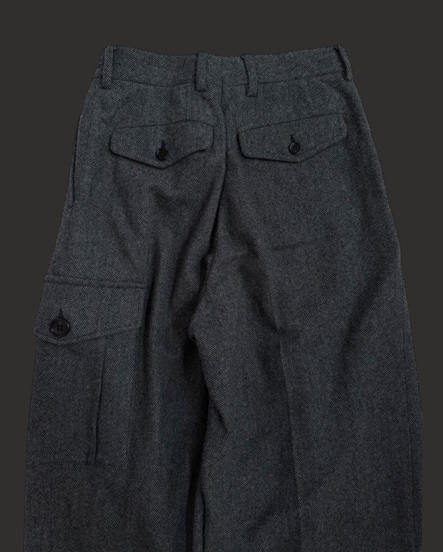 2020AW DRIES VAN NOTENウール ヘリンボーン カーゴ パンツ