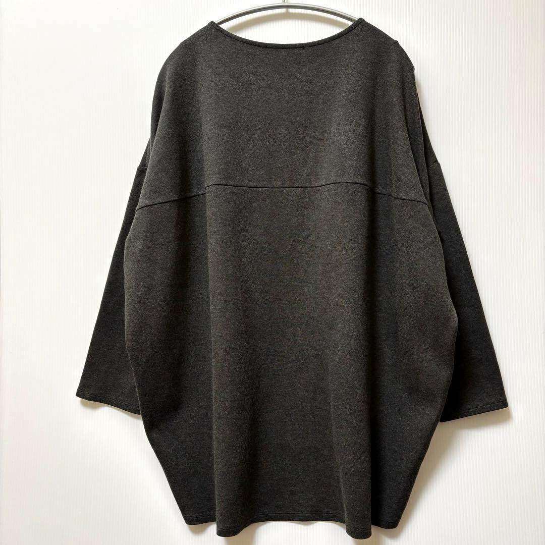 【ミズイロインド】コクーン　長袖　プルオーバー　グレー　チュニック ポンチ