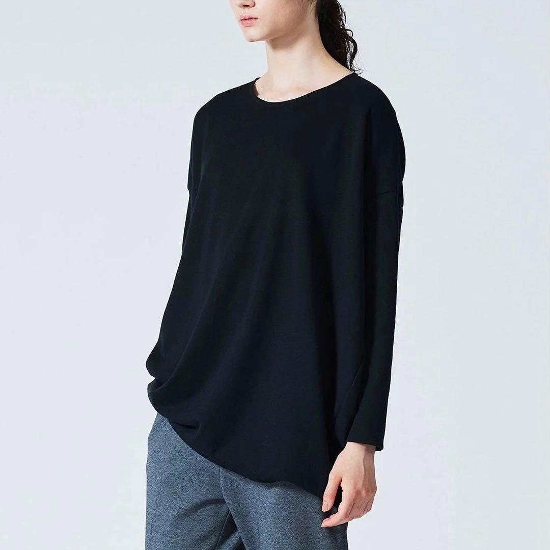 【ミズイロインド】コクーン　長袖　プルオーバー　グレー　チュニック ポンチ