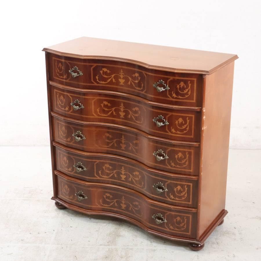 イタリア製 ヴェローナクラシック 高級 象嵌細工 チェスト 5段 幅87cm