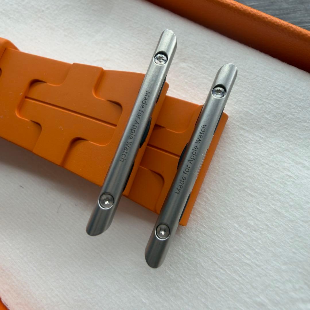 3108 ほぼ未使用　Apple Watch エルメス　オレンジ　キリム　ラバー