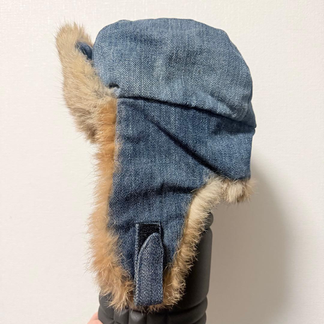 D&G ラビットファー デニム フライトキャップ イヤーフラップ y2k