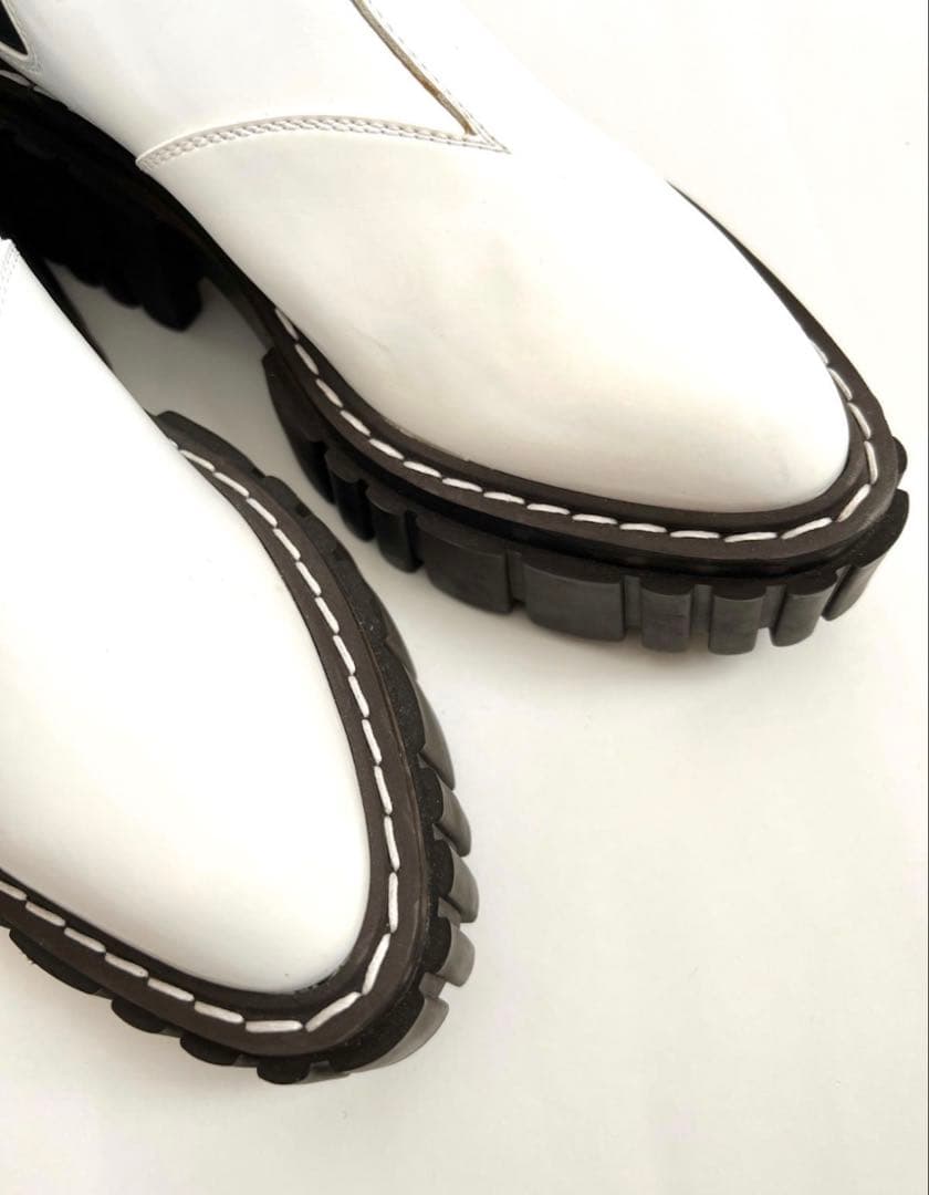 ステラマッカートニー ホワイト サイドゴアブーツ 厚底