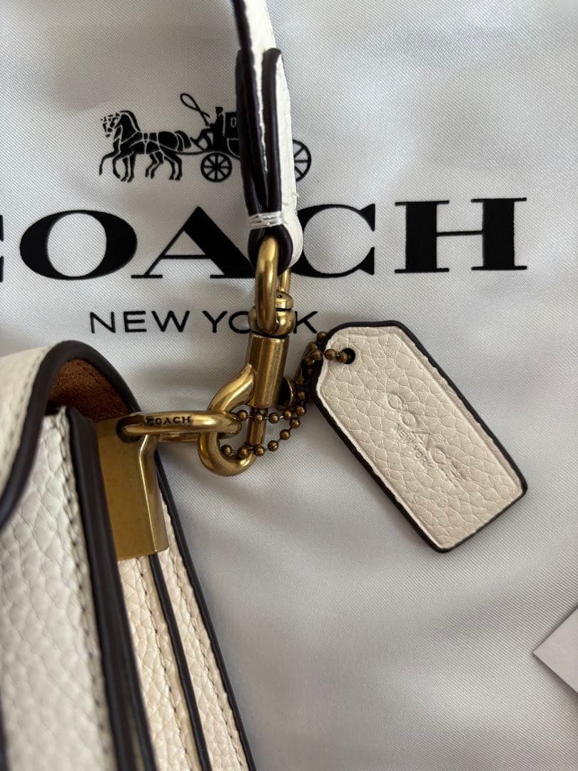【美品】COACH タビー ショルダーバッグ アイボリー レザー 2WAY