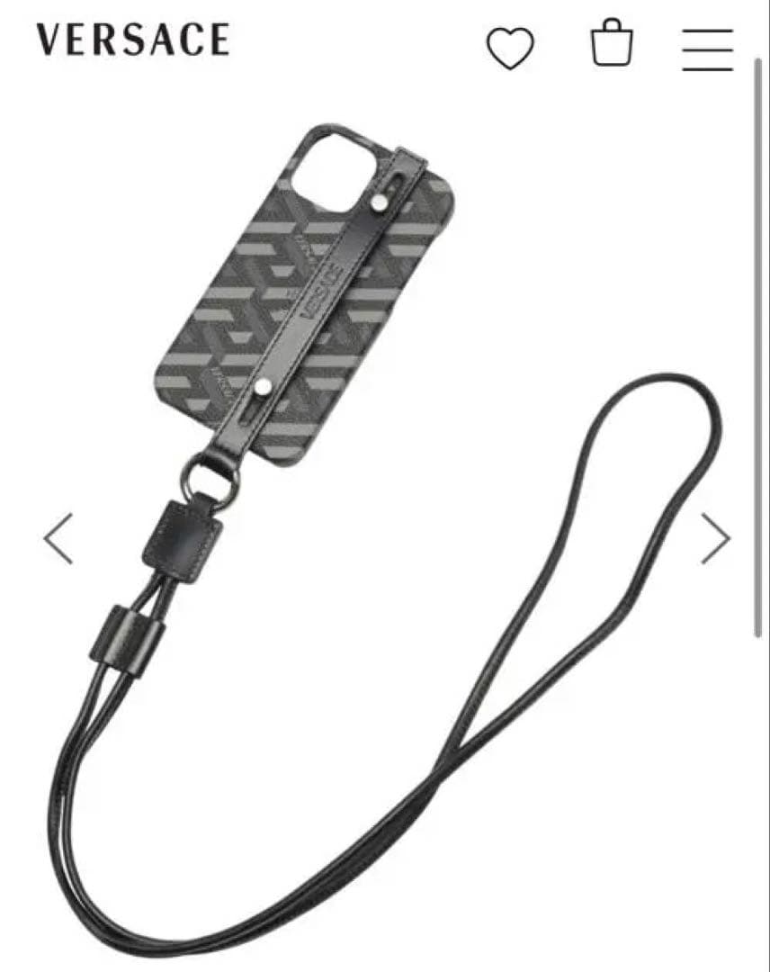 ベルサーチ！VERSACE幾何学模様 ストラップ付き　iPhone12 ケース