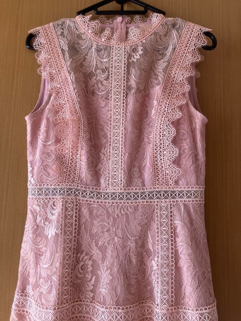 ERUKEI エルケイ ピンク レース ノースリーブ ロングドレス E2622