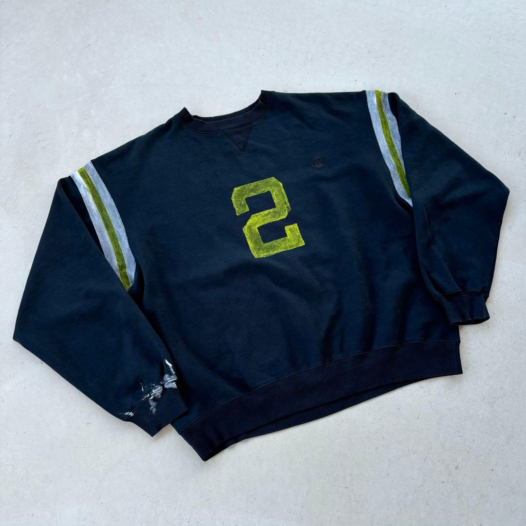 チャンピオン ペイント加工 スウェット ナンバリング 黒 ブラック 常田大希