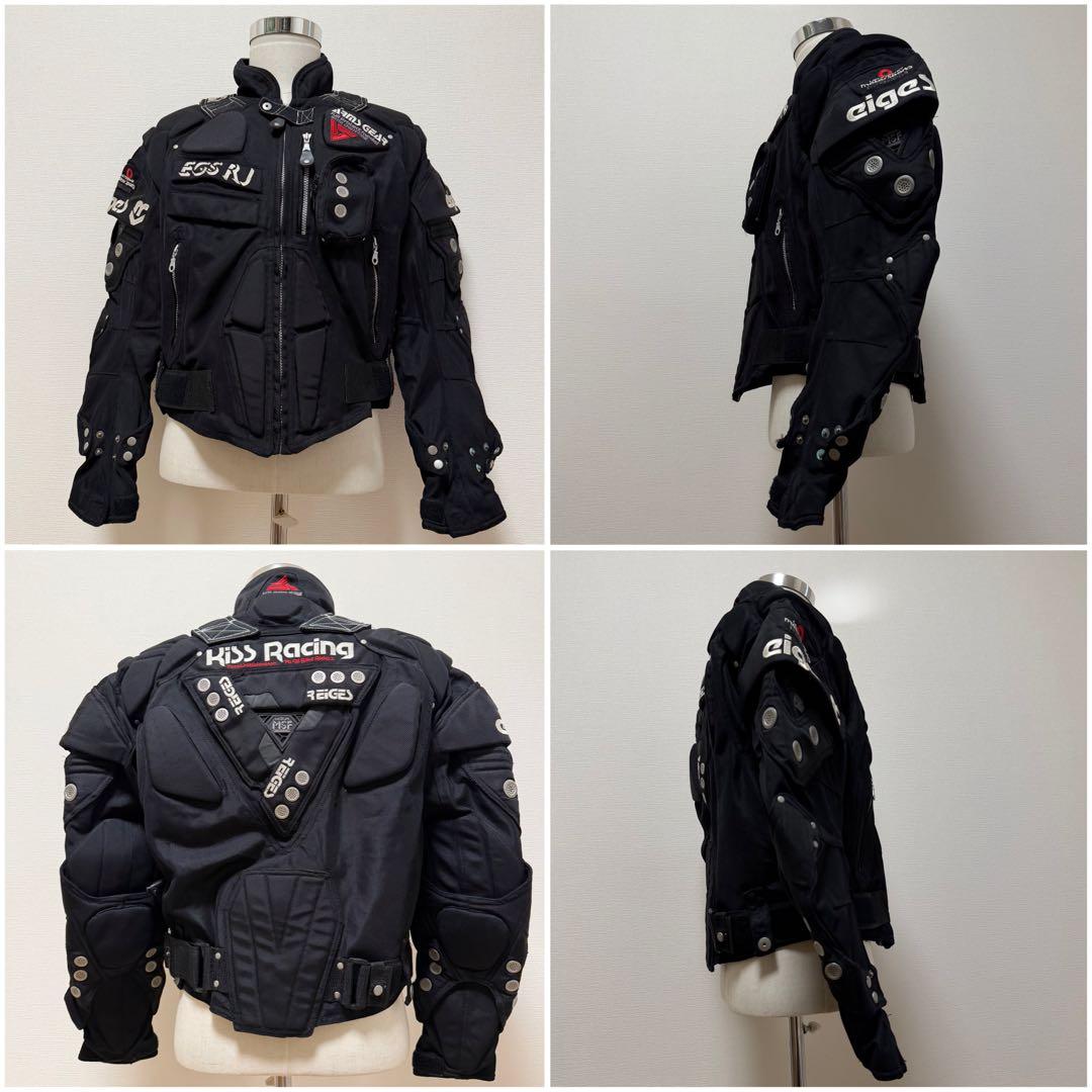 KISS RACING TEAM　バイクジャケット　プロテクター　ブラック　M