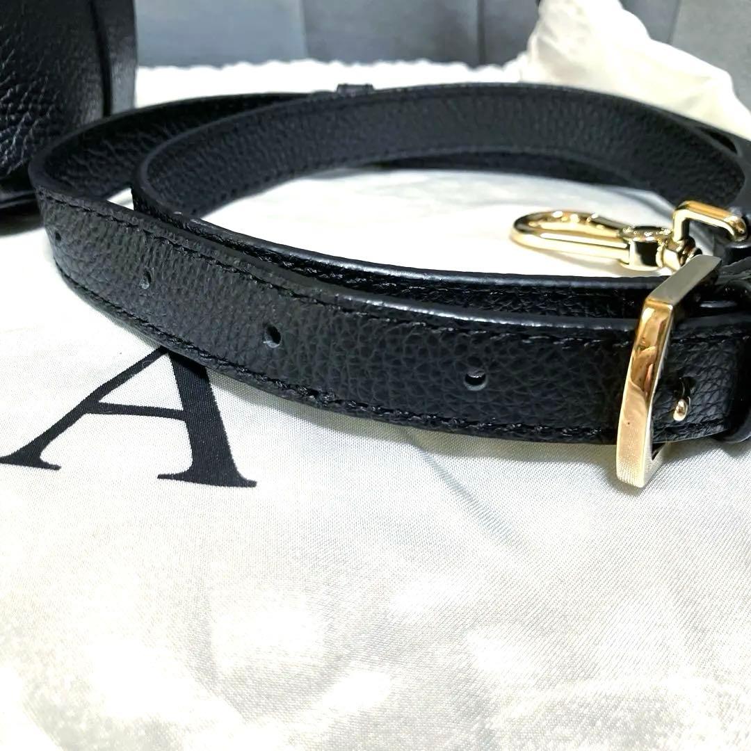 FURLAフルラ　コスタンザ　2way巾着バッグ/ショルダーバッグ　黒ブラック