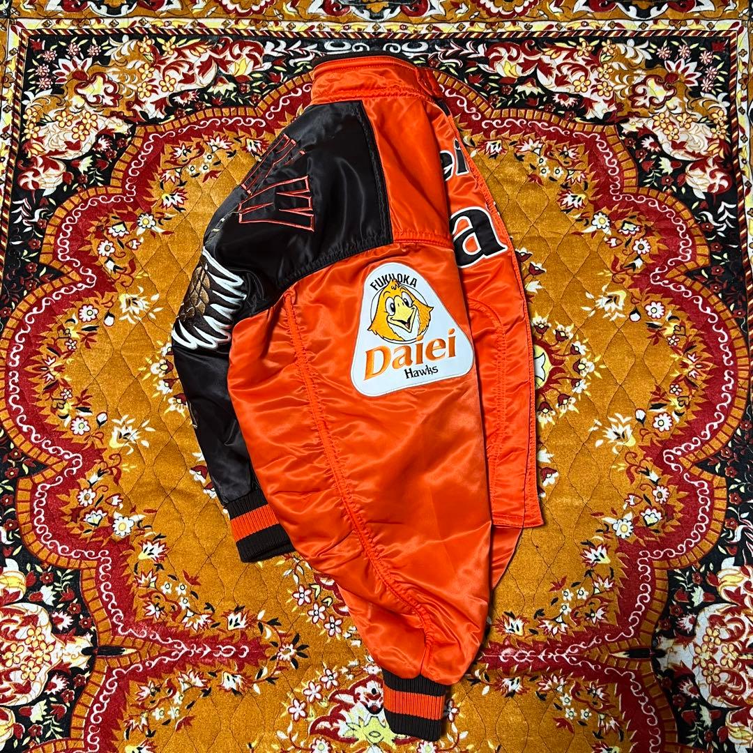 Daiei Hawks 刺繍スタジャン オレンジ　ワッペン