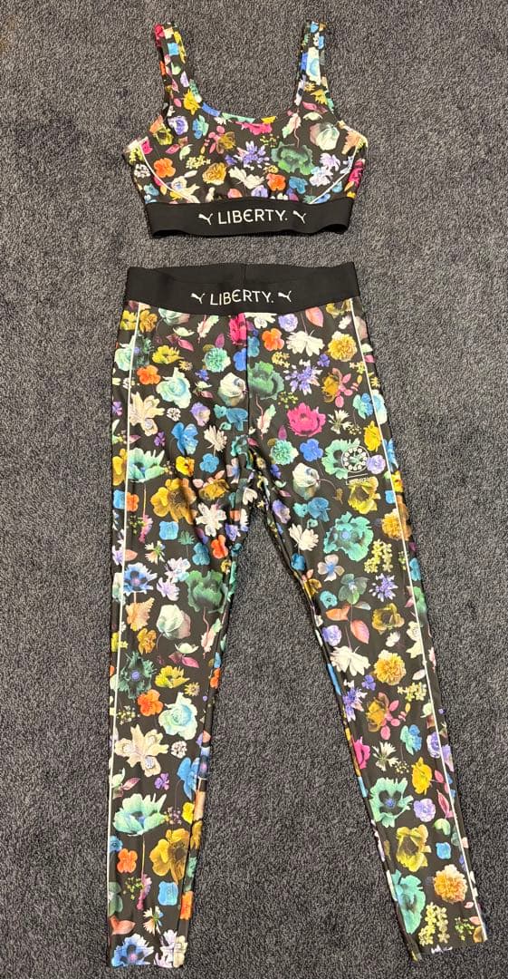 【美品】PUMA LIBERTY 花柄レギンス ブラトップスセットアップMサイズ