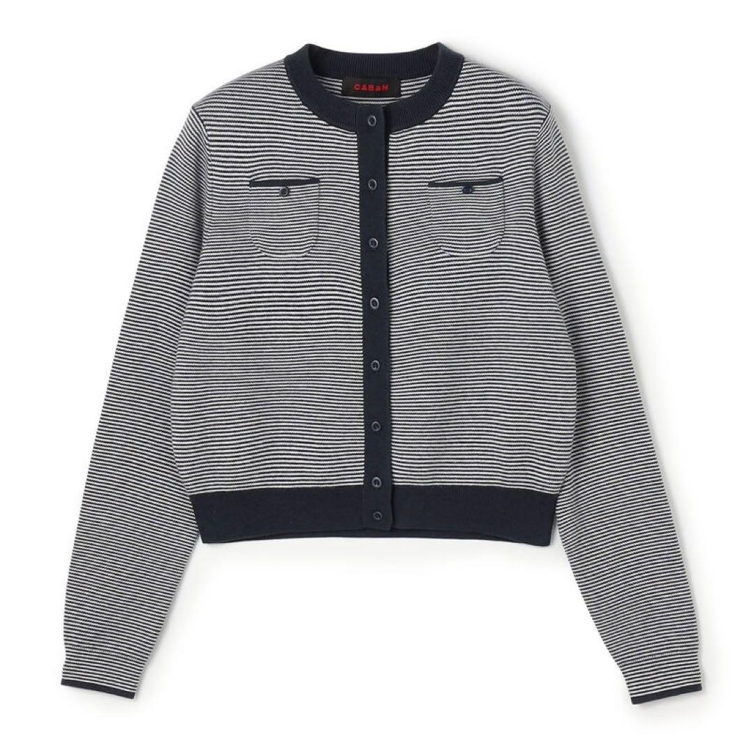【CABaN】コットンカシミヤ クルーネックカーディガン XS