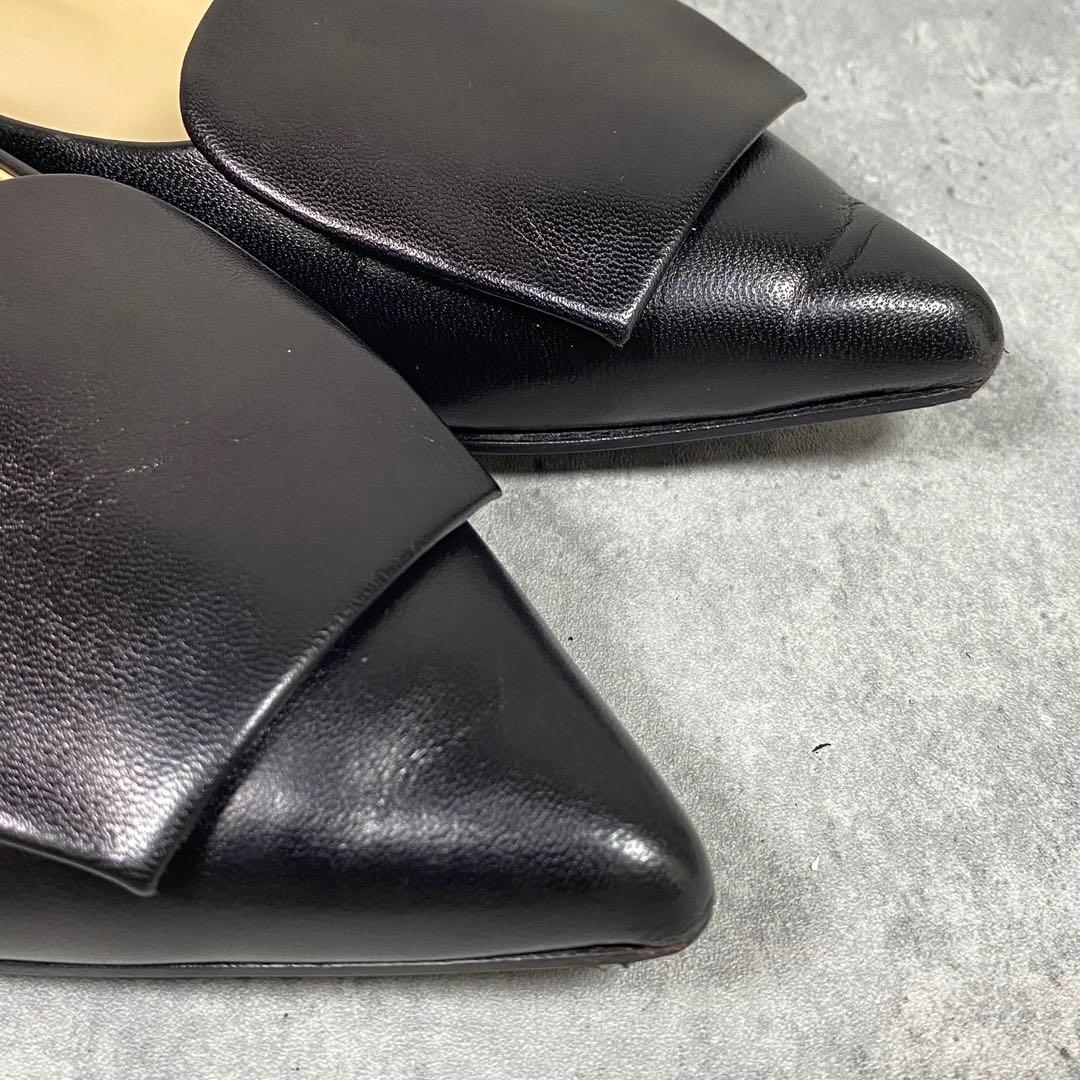 【極美品】FABIO RUSCONI ポインテッドトゥ 羊革 ローヒール 25