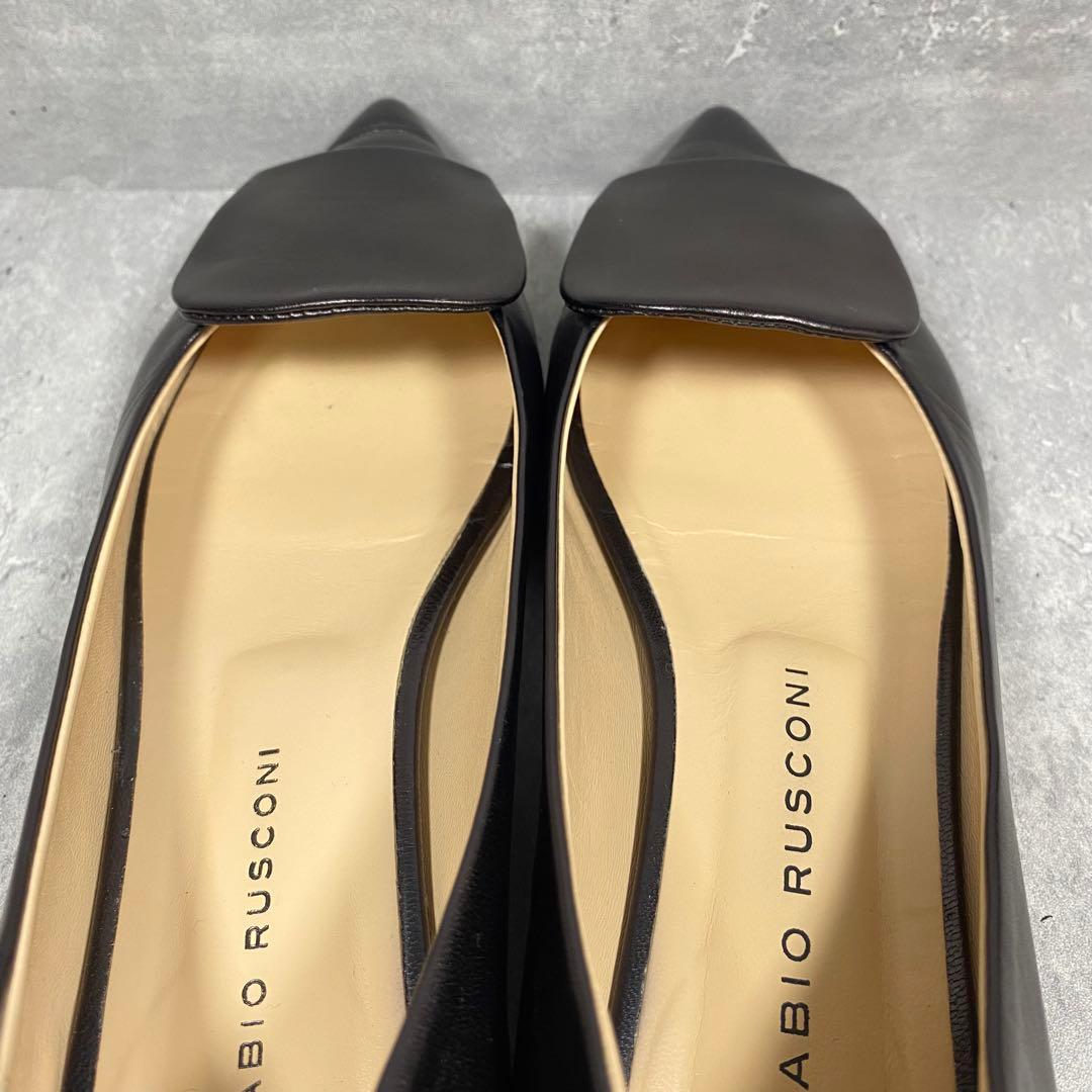 【極美品】FABIO RUSCONI ポインテッドトゥ 羊革 ローヒール 25