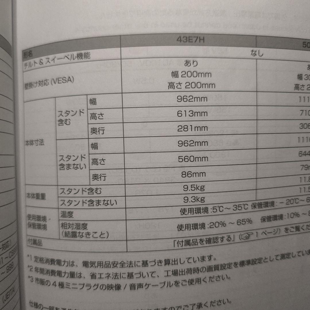 Hisense43インチ液晶テレビ
