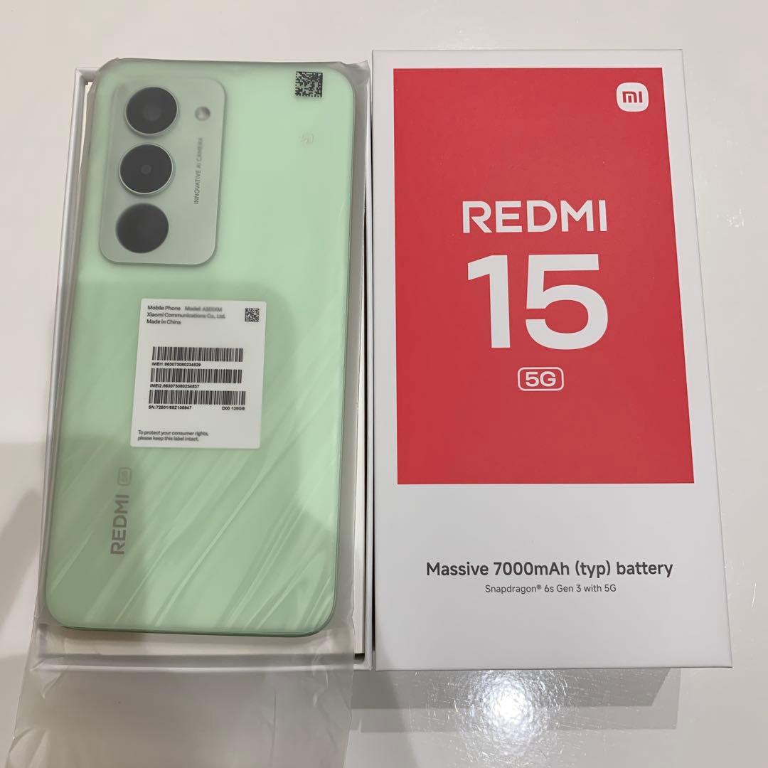 未使用 REDMI 15 5G グリーン 4GB/128GB SIMフリー