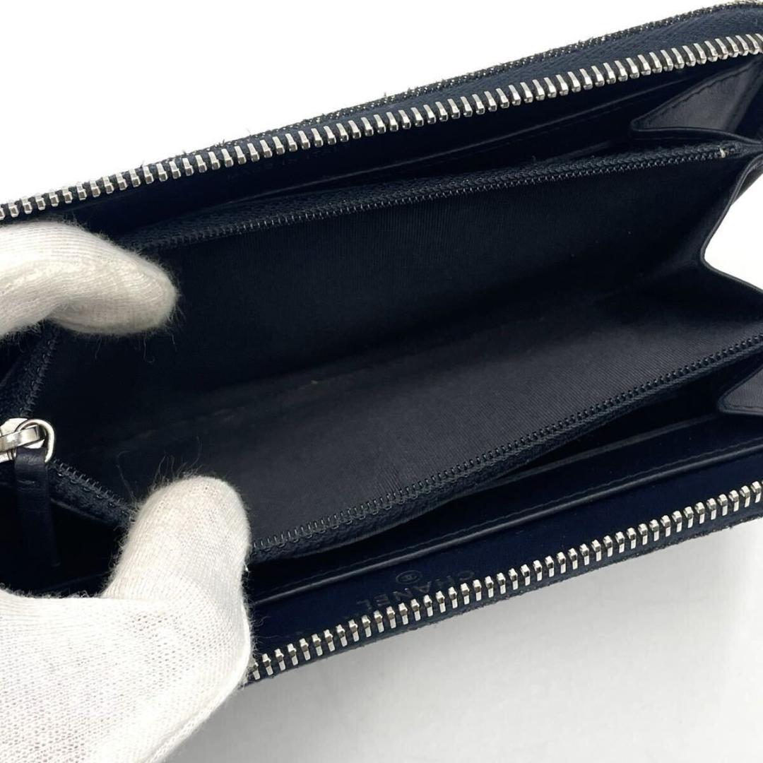 美品● シャネル 長財布 ラウンドファスナー ドーヴィル デニム 付属品有