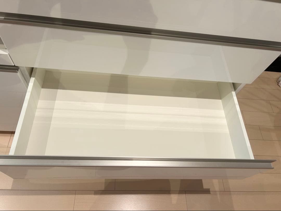 パモウナ　ecas1200rdw パールホワイト食器棚 スライドドア