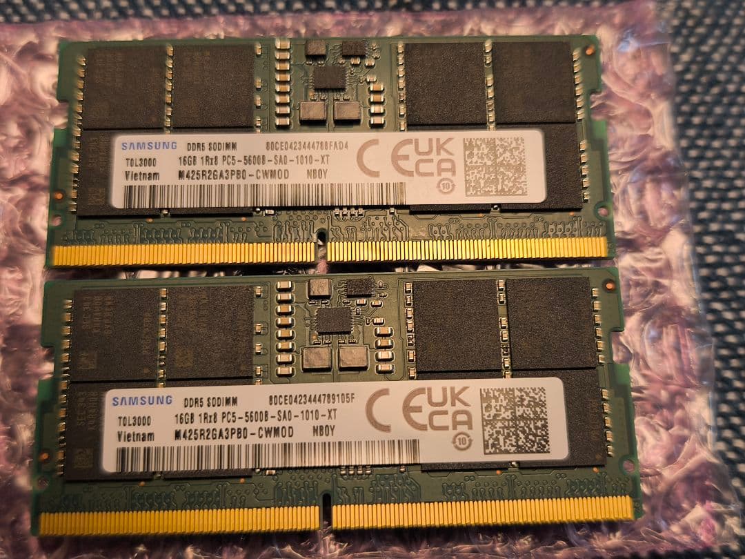 Samsung SODIMM 16GB×2（32GB）DDR5 5600 メモリ