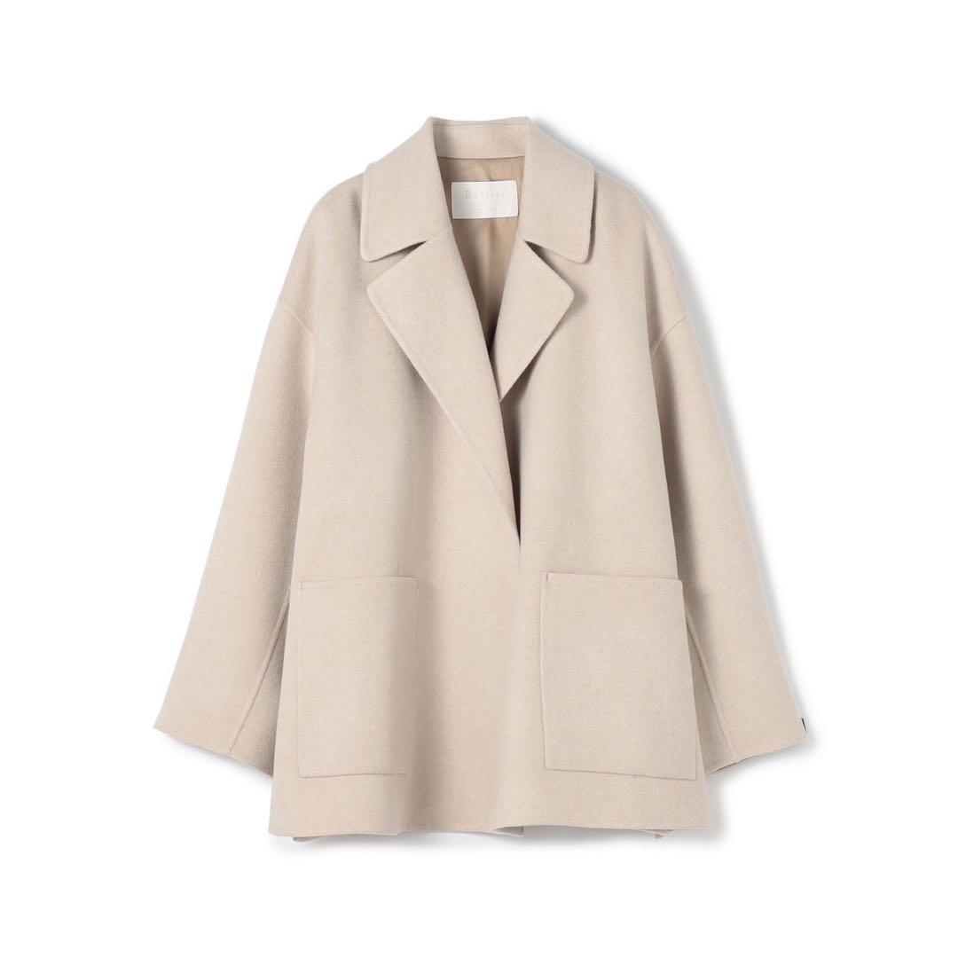 【美品】ballsey ウールショートコートベージュ34(クリーニング済)