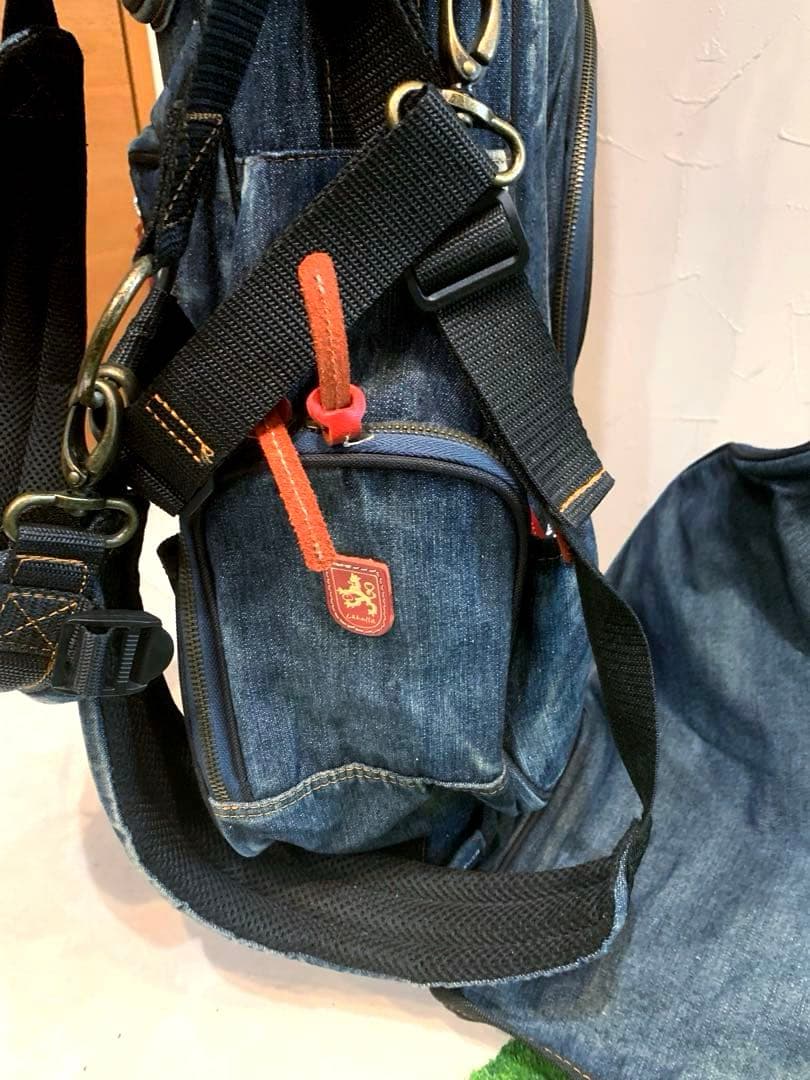 希少　完売　良品　ラヘラゴルフ　デニム　キャディバッグ　スタンド