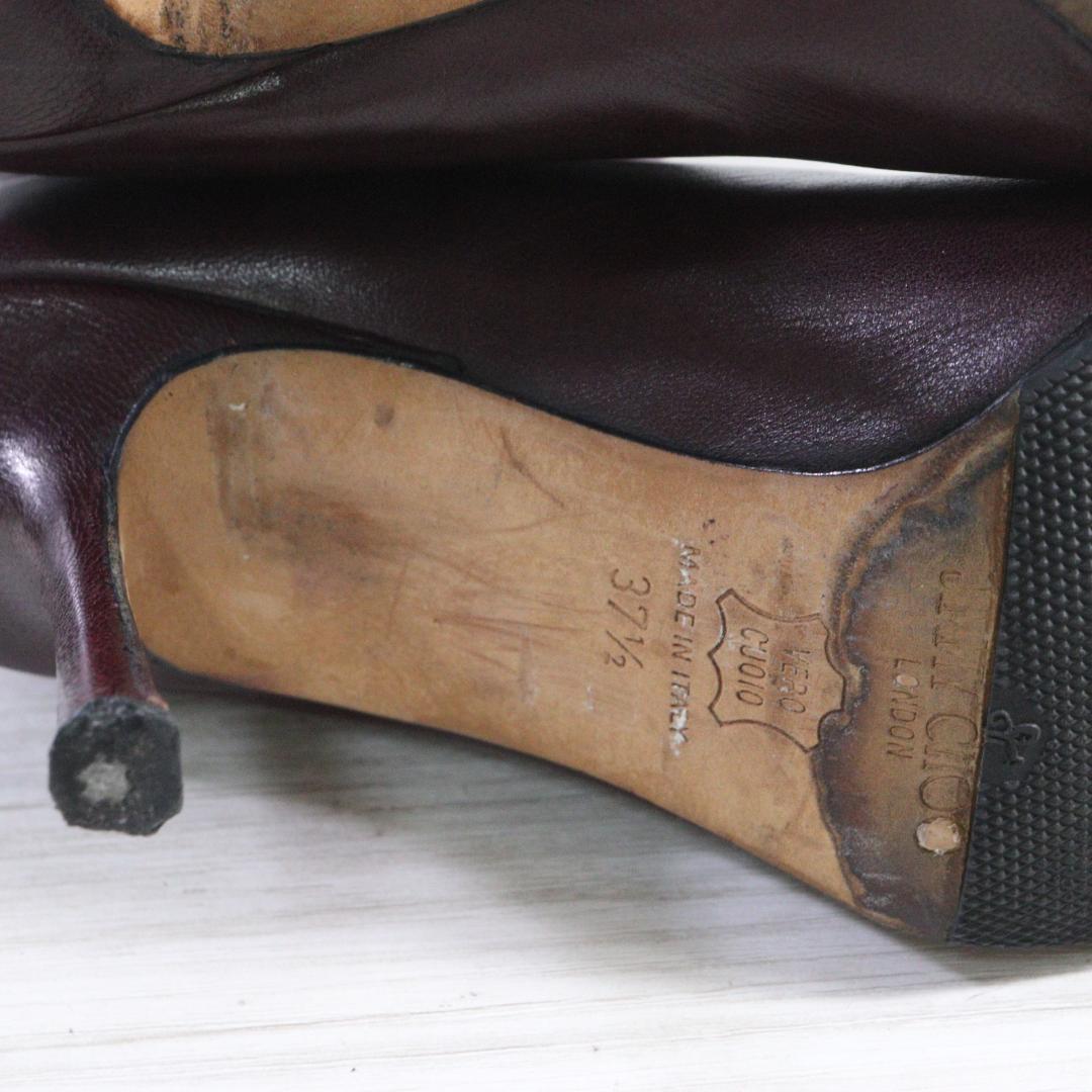 ◆ジミーチュウ　ロングブーツ　レザー　ブラウン　37 1/2 ジップアップ
