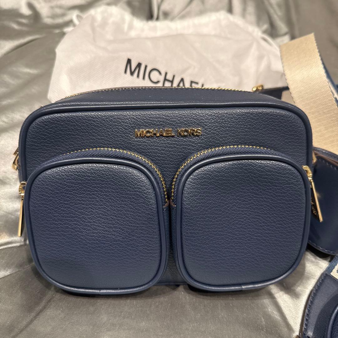 【ロゴストラップあり】MICHAEL KORS ネイビー ショルダーバッグ