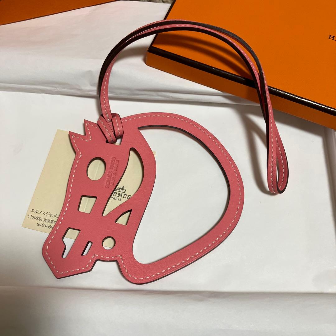 HERMESエルメスパドックシュバルローズアザレヴォースイフトバッグチャーム