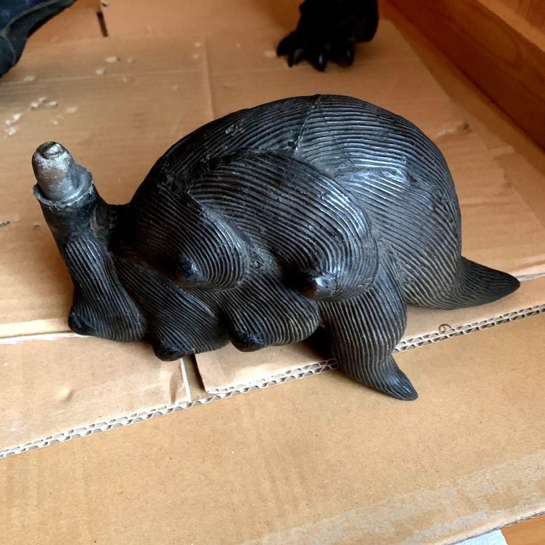 アンティーク 鋳物 大型 玉獅子 香炉シーサー 約18kg 骨董品