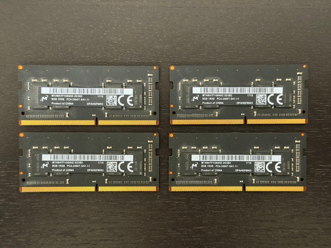 DDR4 SO-DIMM 8GB x 4枚 32GB分