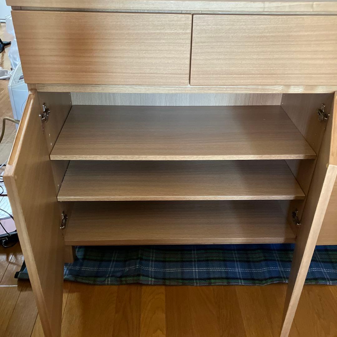 【さる】無印良品　木製　3連キャビネット