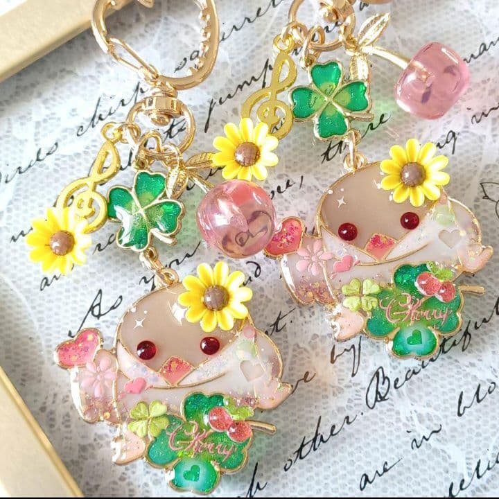 猫ちゃん達のピクニック♪︎　他レジンキーホルダー計9点　ハンドメイド